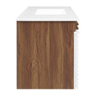 Modway - Render Fixation murale de 48" Vanette de salle de bain - Blanc Noyer Blanc-Bassin d’évier en céramique