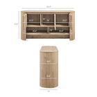Modway - Duval Ovale de 62 pouces Buffet - Chêne clair-Forme ovale courbe