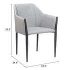 Zuo - Andover Chaise de salle à manger - Gris ardoise - Ensemble de 2-6