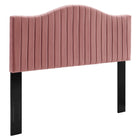 Modway - Brielle Chenal Touffé Performance Velvet Tête de lit King/King de Californie, Rose poussiéreuse-Rembourrage en mousse dense