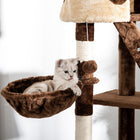 PawHut - Arbre à chat géant 94 po-102 po, tour haute jusqu’au plafond, marron-Dimensions totales : 23,6 po L x 17,7 po l x 94,5-102,4 po H 
