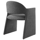 Modway - Talia Tissu rembourré Fauteuil à manger - Charbon de bois-Arrivée entièrement assemblée
