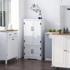 HOMCOM - Armoire de cuisine garde-manger 48 po avec étagères - blanc-4 portes indépendantes sont contrôlées séparément, chacune équipée d'une poignée et de 2 charnières 