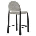Modway - Hayley Tissu rembourré Tabouret de comptoir - Chameau Noir-Glissières de plancher ajustables non marquées