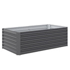 Outsunny - Jardinière surélevée galvanisée - gris foncé-Conception extra profonde de 22,6 po (57,5 cm) adaptée aux plantes à racines profondes

