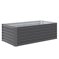 Outsunny - Jardinière surélevée galvanisée - gris foncé-Conception extra profonde de 22,6 po (57,5 cm) adaptée aux plantes à racines profondes

