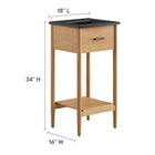 Modway - Zaire 18" Vanette de salle de bain - Noir naturel-Tiroir fixe