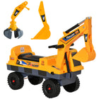Qaba - No power Ride-On excavator construction digger multi-functional truck toy - yellow-Équipé de lumières colourées et de musique (comprend 3 musiques pures) offre à vos enfants une expérience de conduite authentique 