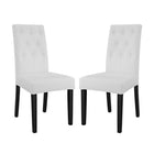 Modway - Confer Vinyle Fauteuil d’appoint de salle à manger Ensemble de 2 - Blanc-Chaise de salle à manger moderne