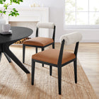 Modway - Kai Boucle et cuir végan Chaise à manger - Noir Tan Perle-Chaise latérale sans accoudoir Versitale