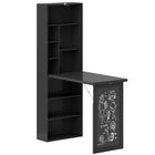 HOMCOM - Bureau d'ordinateur convertible pliable - 38,6 po L x 20,1 po l x 60,2 po H - noir-Conception pliable facile, peut être rangée discrètement et sert à la fois de bureau d’ordinateur ou de table à manger