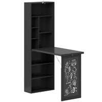 HOMCOM - Bureau d'ordinateur convertible pliable - 38,6 po L x 20,1 po l x 60,2 po H - noir-Conception pliable facile, peut être rangée discrètement et sert à la fois de bureau d’ordinateur ou de table à manger