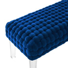 Modway - Prologue Tissé Performance Velvet Ottoman - Marine-Glissements au pied sans marquer