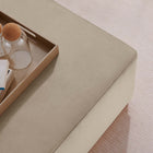 Modway - Tilden Grand velours de performance carré de 28 pouces Rembourré Ottoman - Taupe Natural-Glissements au pied sans marquer
