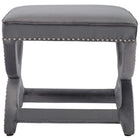 Modway - Expound Moulures à clous rembourrées Performance Velvet Ottoman - Gris-Amorti en mousse dense