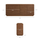 Modway - Render 4 portes Cannelé Meuble de télévision pour meuble de buffet - Noyer-4 portes cannelées avec mécanisme à pousser pour ouvrir