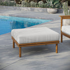 Modway - Wren Terrasse extérieure Bois de teck Ottoman in Voile naturelle-Coussins amovibles