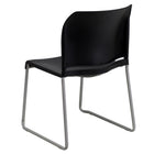 Flash Furniture – Chaise empilable Hercules à dossier enveloppant avec base traîneau, capacité de 880 lb, noir-S'empile jusqu'à 5 chaises de hauteur