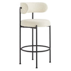 Modway - Albie Tissu Boucle Tabourets de bar Ensemble de 2 - Noir ivoire-Capacité de poids : 330 lb.