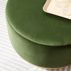 Modway - Tilden Grand Velours rond de performance de 29" Rembourré Ottoman - Moss Green Natural-Socle en caoutchouc