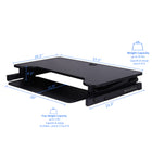 Rocelco - Plateforme surélevée de luxe pour bureau assis/debout, extra-large à hauteur réglable, 37 po, noir-Le plateau de clavier s'étend et se rétracte tout en gardant un espacement de 4.5 "entre le plateau du clavier et le bureau, ce qui permet de garder les bras et les poignets dans une position ergonomique pour éviter les tensions au cou et au dos en position assise ou debout