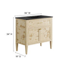 Modway - Elysian 36" Vanette de salle de bain - Burl noir-Bassin d’évier en céramique