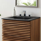 Modway - Cayman 24" Lavabo de salle de bain in Noir-Trous de robinet centraux de 8 pouces