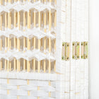 HOMCOM - Séparateur de pièce à 6 panneaux pour bureau à domicile - blanc-Matériaux : Papier, Bambou, Bois de peuplier 
