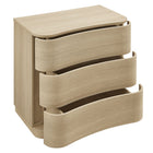 Modway - Mirae 3 tiroirs Commodeuse compacte courbe, Chêne clair brossé-Assemblée requise