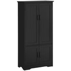 HOMCOM - Armoire de cuisine 48 po avec étagères - noir-2 étagères réglables et amovibles dans une armoire de rangement supérieure pour un stockage plus flexible 