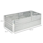 Outsunny - jardinière surélevée - 6 pi x 3 pi x 2 pi - argent-Fabriqué en acier épais et résistant 