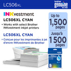 Brother - LC506XLCS Cartouche d’encre cyan authentique à haut rendement-Les cartouches d’encre cyan à haut rendement LC506XLCS authentiques de Brother offrent des résultats fiables et constants