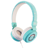 Planet Buddies - Écouteurs pour Enfants - Bleu Clair (Manchot)-Safe Audio: Les écouteurs filaires Planet Buddies pour filles et garçons ont un volume limité à 85 décibels pour protéger les petites oreilles contre les bruits excessifs. Parfait pour les enfants à partir de 3 ans, idéal pour étudier à domicile ou profiter des tablettes pour enfants
