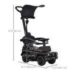 Aosom - Mercedes-benz g350 licensed toddler sliding car - black-Siège confortable avec repose-pieds, garde-corps et pare-soleil 