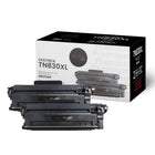 Premium Tone - Brother TN830XL Alternatif - Rendement élevé - Noir - Boîte de 2-Couleur: Noir