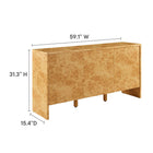 Modway - Hudson Bois de burl de 60" Buffet - Naturel-Stratifié de bois de burl
