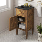 Modway - Elysian 18" Vanette de salle de bain - Noir brun-Charnières de cuisine dissimulées