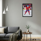 Cole Caufield 20x29 sur toile Canadiens Action-H - Toile encadree - 31" x 22"-Prêt à accrocher - livré entièrement assemblé