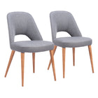 Zuo - Leith Chaise de salle à manger - Gris - Ensemble de 2-Aucun assemblage requis
