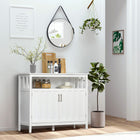 HOMCOM - Buffet 41,75 po L armoire de rangement - blanc-Étagères réglables intégrées pour adapter l'espace à vos besoins 