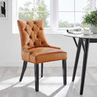 Modway - Regent Touffe Cuir végane Chaise à manger - Tan-Rembourrage en mousse dense