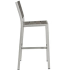 Modway - Shore Terrasse extérieure Aluminium Tabouret sans bras - Gris argenté-Appuie-pieds solide
