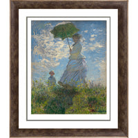 Woman With A Parasol par Claude Monet - Impression encadree - 33" x 43"-Impression d'art de haute qualité avec passe-partout et encadrement professionnel