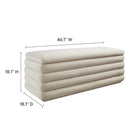 Modway - Mezzo Rembourré Performance Velvet Établi de rangement - Amande-Tissu résistant aux taches