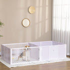 PawHut - Box de mise bas pour chiens avec portes amovibles - 81 po L x 39 po l x 20 po H - Blanc-Portes d'entrée ajustables, avec panneaux amovibles ou réinstallables