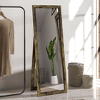 HOMCOM - Miroir pleine longueur - 20,1 po l x 57,9 po H - brun rustique-Cadre en MDF solide, parfait comme élément principal de votre mobilier 