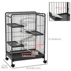PawHut - Cage à 4 niveaux pour lapin, cochon d’Inde, furet, rat, hamster - 24 po L x 17 po l x 37 po H-Avec plusieurs portes pour un accès facile à l'intérieur de l'enclos pour petits animaux 
