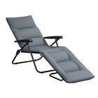 Outsunny - Chaise longue pliante avec coussin - dossier réglable - gris-Bronzez ou détendez-vous ensemble autour de la piscine