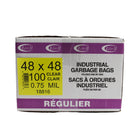 Eco II - Sacs à ordures - 48 po x 40 po - 0.75MIL - Clair tinté - paquet de 100 -Paquet de 100