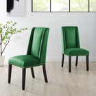 Modway - Baron Performance Velvet Chaises de salle à manger Ensemble de 2 - Émeraude-Système de soutien à ressort sinueux